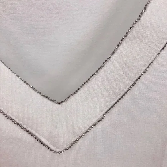 Jm Collection Silver Beaded Trim Tank Top - Picture 4 of 10